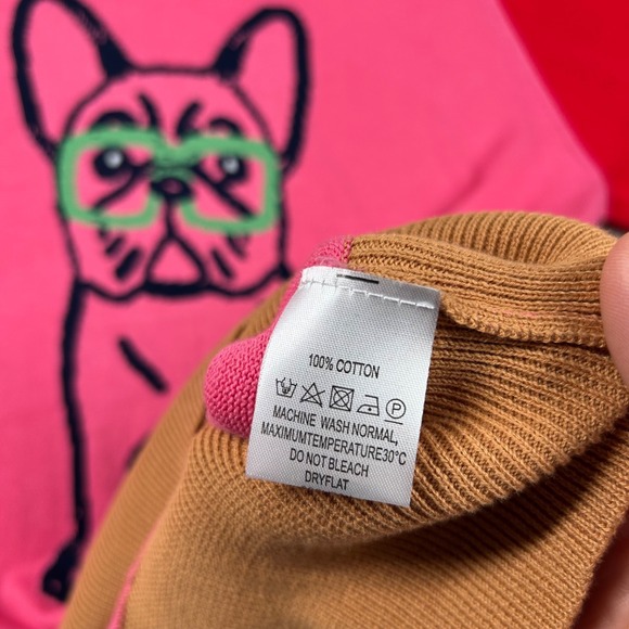 Oxknit Sweater Mens 4xl (fits XL) French Bulldog Colorblock Ragland Crewneck - Picture 4 of 8